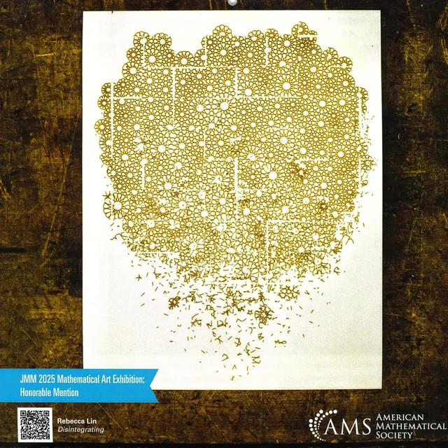 AMS calendar image of Disintegrating, with its JMM 2025 honourable mention banner