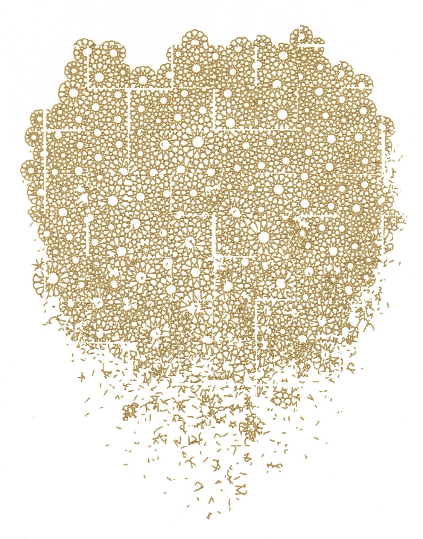 Scan of Disintegrating engraved with fill and outline